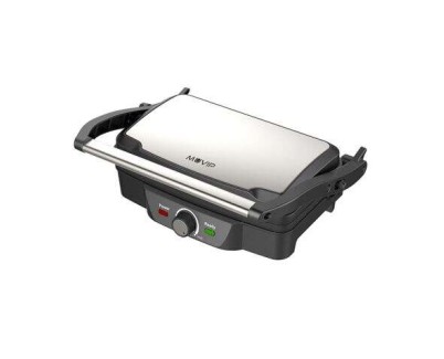 Muvip Sandwichera Grill 1600W - Apertura hasta 180º - Temperatura Regulable - Placa Superior Basculante - Asa Tacto Frio