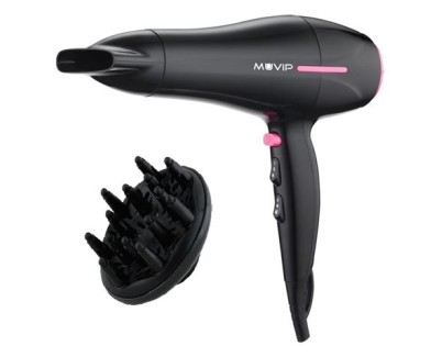 Muvip Secador de Pelo 2200W - Motor DC - 2 Velocidades y 3 Temperaturas - Boton Aire Frio - Gancho para Colgar