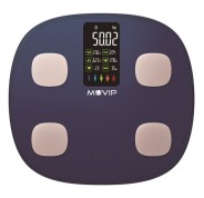 Muvip Smart Body Bascula de Baño Digital Bluetooth - Pantalla LCD Color - Plataforma de Cristal Templado - Sensores Alta Precision - 15 Memorias - Peso Max. 180kg