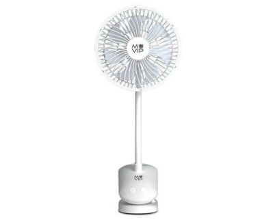 Muvip Ventilador de Pinza Portatil 5W 15cm de Diametro - 4 Velocidades - Angulo Ajustable hasta 360º - Autonomia hasta 9h - Color Blanco
