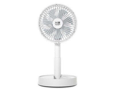 Muvip Ventilador de Sobremesa Portatil Plegable 5W 15cm de Diametro - 4 Velocidades - Angulo Ajustable hasta 90º - Autonomia hasta 12h - Color Blanco