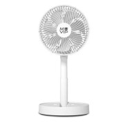 Muvip Ventilador de Sobremesa Portatil Plegable 6.5W 19cm de Diametro - 4 Velocidades - Angulo Ajustable hasta 90º - Autonomia hasta 21h - Color Blanco