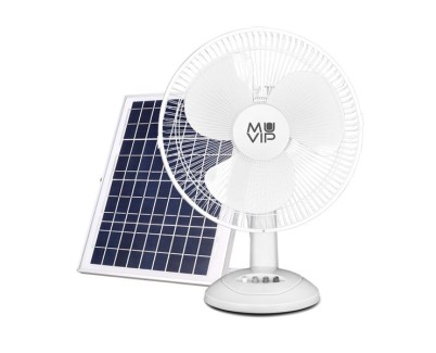 Muvip Ventilador de Sobremesa Solar - 15W - 3 Velocidades - Bateria de 8800MAH - Color Blanco