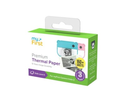 MyFirst Camera Paper Refill - 3 Rollos de Papel Termico para Imprimir de Recambio - 160 Fotos - Para Insta 20, Insta WI - Papel Alta Calidad