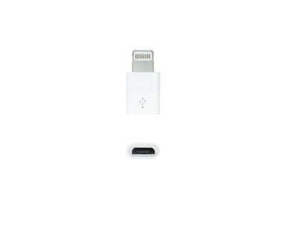 Nanocable Adaptador Lightning a Micro USB - Lightning/M-Micro B/H - Color Blanco