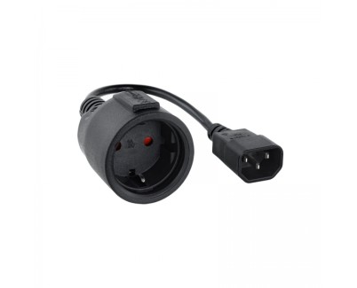 Nanocable Cable Adaptador de Corriente para SAIS C14/M a CEE7/H 16A 0.5m - Color Negro