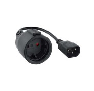 Nanocable Cable Adaptador para SAIs C14 Macho a CEE7 Hembra 16A 0.25m - Color Negro