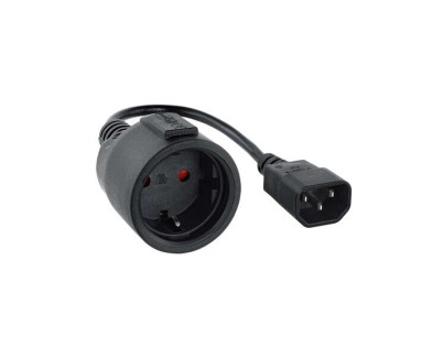 Nanocable Cable Adaptador para SAIs C14 Macho a CEE7 Hembra 16A 0.25m - Color Negro