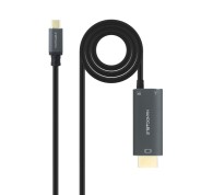 Nanocable Cable Adaptador USB-C a HDMI - Longitud 1.8m - Resolucion 8K - Carcasa Metalica de Aluminio - 195x230x20mm - Color Gris Oscuro
