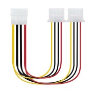 Nanocable Cable Alimentacion Molex 4pin Macho a 2x Molex 4pin Hembra 0.20m