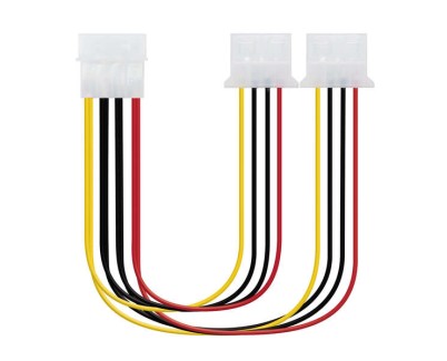 Nanocable Cable Alimentacion Molex 4pin Macho a 2x Molex 4pin Hembra 0.20m