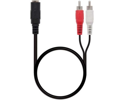 Nanocable Cable Audio Estereo Jack 3.5mm Hembra a 2x RCA Macho 1.50m - Color Negro