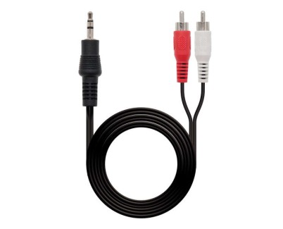 Nanocable Cable Audio Estereo Jack 3.5mm Macho a 2x RCA Macho 1.50m - Color Negro