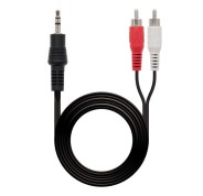 Nanocable Cable Audio Estereo Jack 3.5mm Macho a 2x RCA Macho 10m - Color Negro