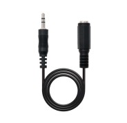Nanocable Cable Audio Estereo Jack 3.5mm Macho a Jack 3.5mm Hembra 1.50m - Color Negro