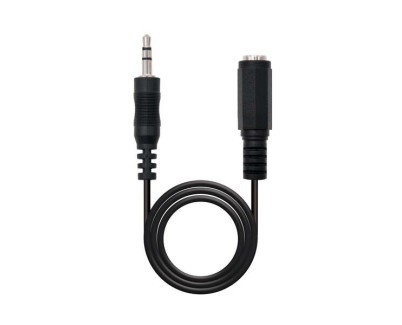 Nanocable Cable Audio Estereo Jack 3.5mm Macho a Jack 3.5mm Hembra 5m - Color Negro