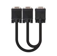 Nanocable Cable Bifurcador SVGA - HDB15/M-2xHDB15/H - 45 cm - Color Negro