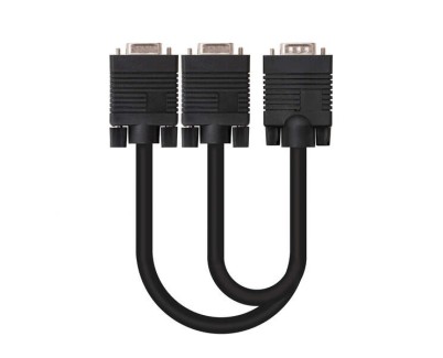 Nanocable Cable Bifurcador SVGA - HDB15/M-2xHDB15/H - 45 cm - Color Negro