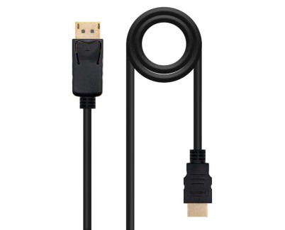 Nanocable Cable Conversor Displayport a HDMI - DP/M - HDMI/M - 1 m - Color Negro