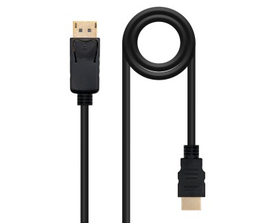 Nanocable Cable Conversor DisplayPort Macho a HDMI Macho 2m - Color Negro