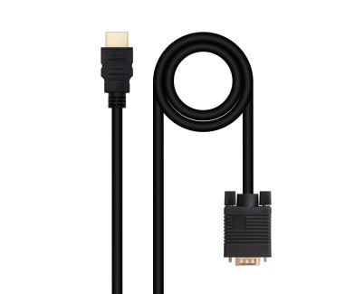 Nanocable Cable Conversor HDMI a VGA, HDMI/M-VGA/M 1.8m - Color Negro
