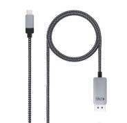 Nanocable Cable Conversor USB-C Macho a DisplayPort Macho 1.80m - Color Negro/Plata