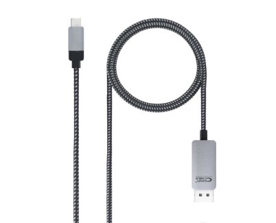 Nanocable Cable Conversor USB-C Macho a DisplayPort Macho 1.80m - Color Negro/Plata