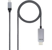 Nanocable Cable Conversor USB-C Macho a HDMI Macho 1.80m - Color Negro/Plata