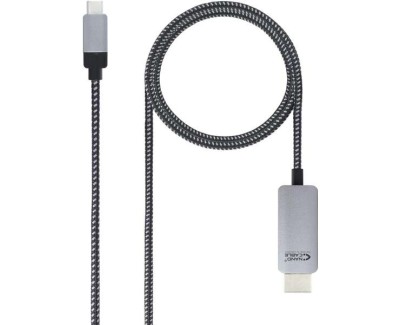 Nanocable Cable Conversor USB-C Macho a HDMI Macho 1.80m - Color Negro/Plata