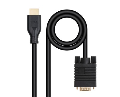 Nanocable Cable Conversor VGA a HDMI - VGA/M-HDMI/M -  1.8m - Color Negro