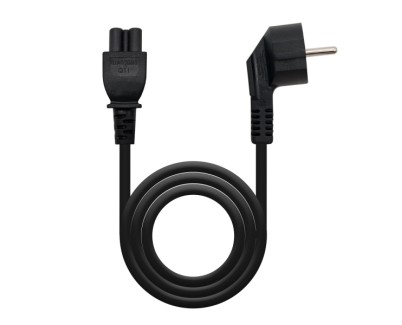 Nanocable Cable de Alimentacion CEE7 Acodado Macho a M-C5 Hembra Trebol 3m - Color Negro