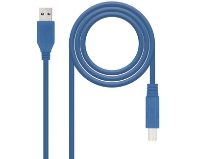 Nanocable Cable de Impresora USB-A 3.0 Macho a USB-B Macho 2m - Color Azul
