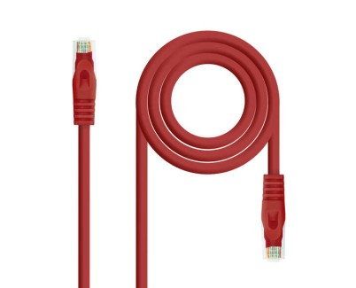 Nanocable Cable de Red Latiguillo RJ45 LSZH Cat.6a UTP AWG24 0.50m - Color Rojo