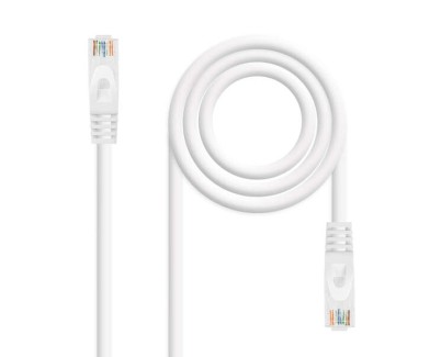 Nanocable Cable de Red Latiguillo RJ45 LSZH Cat.6a UTP AWG24 1m - Color Blanco