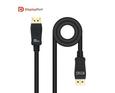 Nanocable Cable Displayport 1.4 Certif. Vesa DP/M-DP/M 0.5m - Color Negro