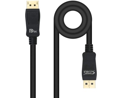 Nanocable Cable DisplayPort 1.4 Macho a DisplayPort 1.4 Macho 1m - Certificado VESA - Color Negro