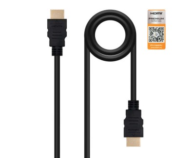 Nanocable Cable HDMI v2.0 Premiun Macho a HDMI v2.0 Premiun Macho 2m - 4K@60Hz 18Gbps - Alta Velocidad - Color Negro