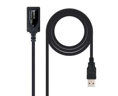 Nanocable Cable Prolongador con Amplificador USB-A 2.0 Macho a USB-A Hembra 5m