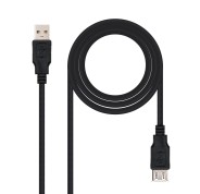 Nanocable Cable Prolongador USB-A 2.0 Macho a USB-A Hembra 3m