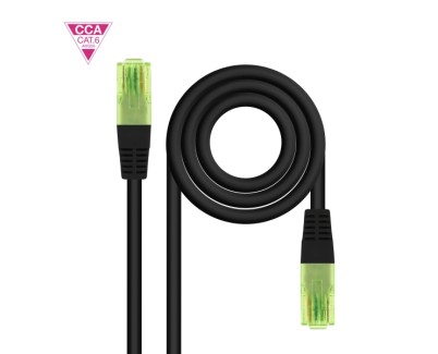 Nanocable Cable Red Latiguillo Cat.6 UTP AWG26 CCA - Longitud 30m - Color Negro