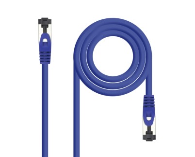 Nanocable Cable Red Latiguillo Cat.8.1 2Ghz LSZH SSTP AWG26 - Longitud 0.25m - Color Azul