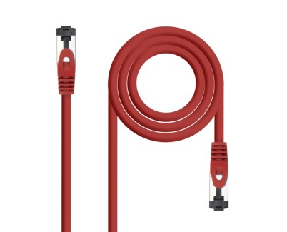 Nanocable Cable Red Latiguillo Cat.8.1 2Ghz LSZH SSTP AWG26 - Longitud 0.25m - Color Rojo
