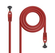 Nanocable Cable Red Latiguillo Cat.8.1 2Ghz LSZH SSTP AWG26 - Longitud 0.30m - Color Rojo