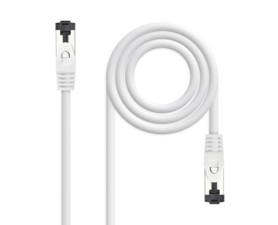 Nanocable Cable Red Latiguillo Cat.8.1 2Ghz LSZH SSTP AWG26 - Longitud 1m - Color Blanco