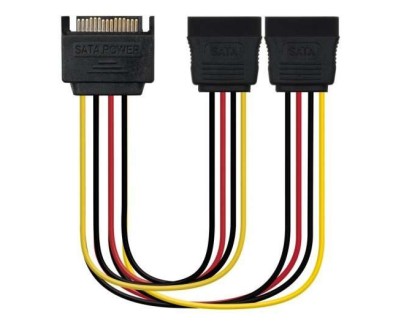 Nanocable Cable SATA Alimentacion Macho a 2x SATA Hembra 0.30m