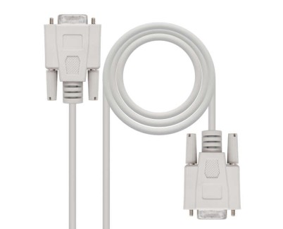 Nanocable Cable Serie Modem DB9 Hembra a DB9 Hembra 1.80m - Color Beige