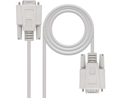 Nanocable Cable Serie RS232 DB9 Macho a DB9 Hembra 3m - Color Beige