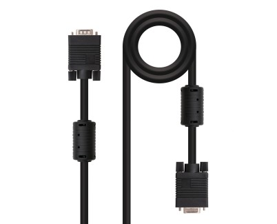 Nanocable Cable SVGA con Ferrita HDB15 Macho a HDB15 Hembra 1.80m - Color Negro