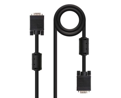Nanocable Cable SVGA con Ferrita HDB15 Macho a HDB15 Macho 1.80m - Color Negro