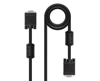 Nanocable Cable SVGA con Ferrita HDB15 Macho a HDB15 Macho 10m - Color Negro